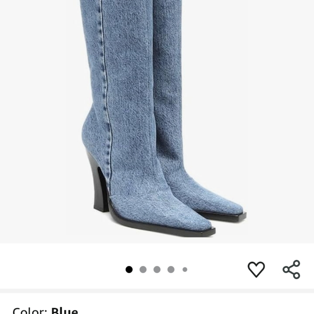 Stylish Blue Denim Women's Boots